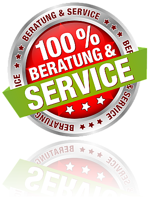 Button: 100% Beratung und Service